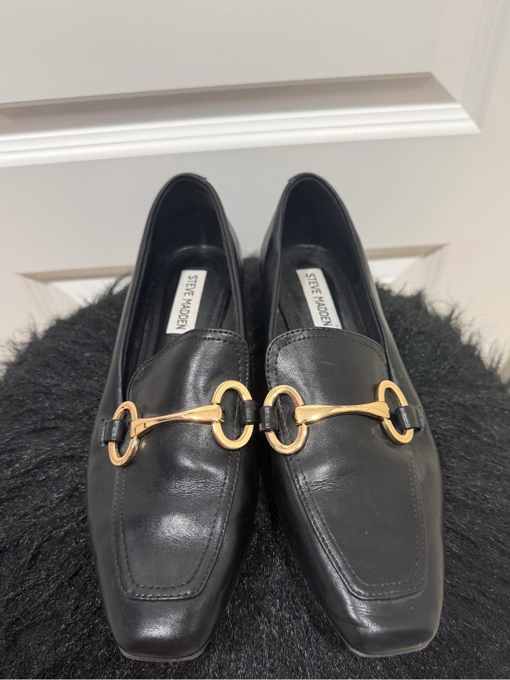 Steve Madden Carrine Black Leather Loafer